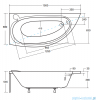 Piramida Mini 150x70cm Wanna asymetryczna Lewa